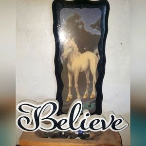 Vintage Fairytale Unicorn Under Moon Light